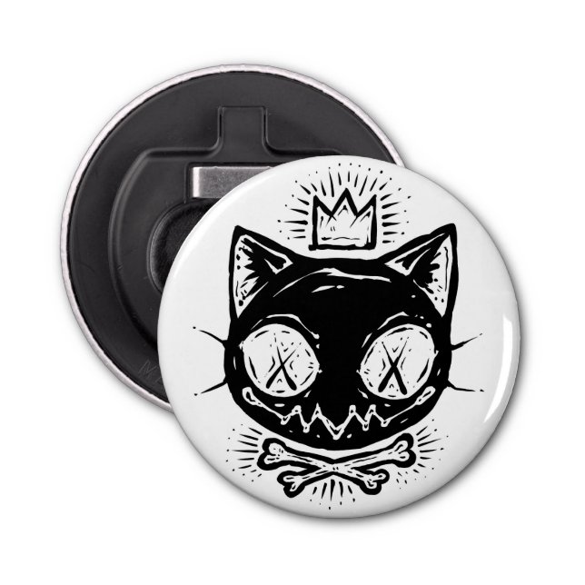 Crowned Skull Cat Bottle Opener (Front)
