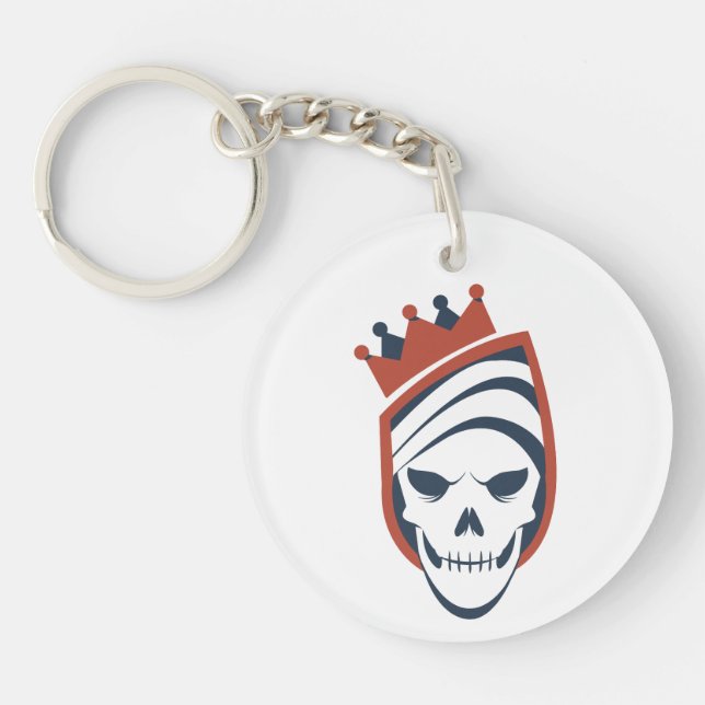 Crowned Skull Graphic Keychain (Front)