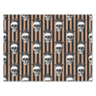 Crowned Skulls on Black and Tan Striped Decoupage