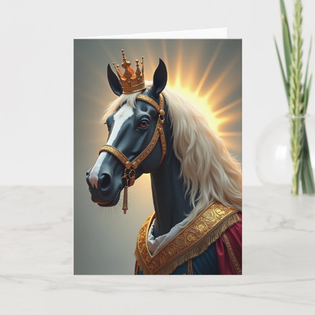 Crowned Steed Birthday Card (Front)