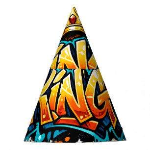 Crowned Street King Graffiti Party Hat