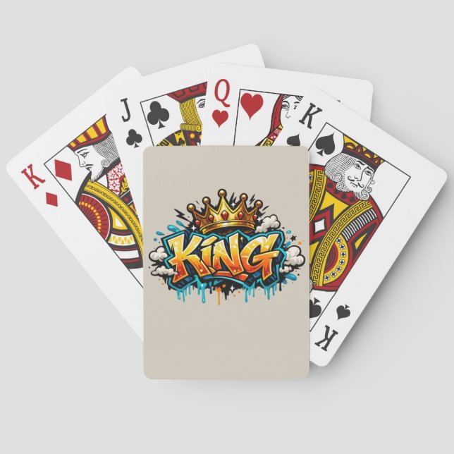 Crowned Street King Graffiti Playing Cards (Back)