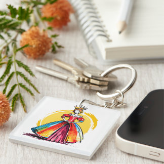 Crowned Sun Queen Key Ring