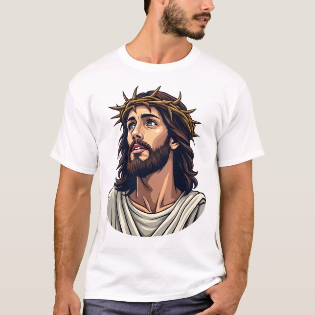Crowned Thorns Jesus Vintage Etching Shirt 2 (Front)