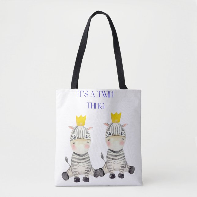 Crowned Zebra Twins  Tote Bag (Front)