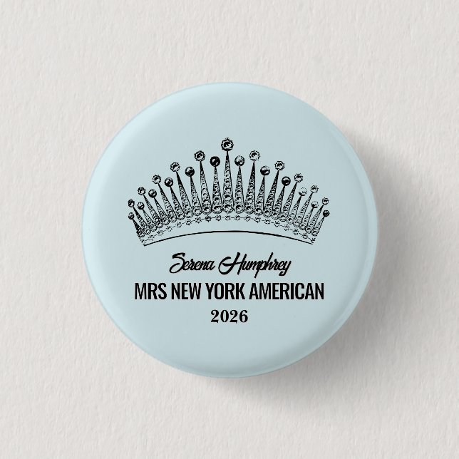 Crowning Moments Pageant Button Pin - Dark Text (Front)