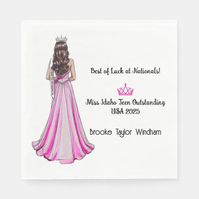Crowning Queens Pageant Send-off Party Napkins (Front)