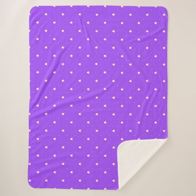 Crowns on a Purple Background Sherpa Blanket (Front)
