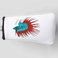 Crowntail betta fish cartoon illustration