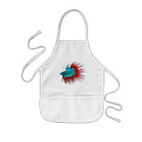 Crowntail betta fish cartoon illustration