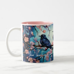 Crows and Cherry Blossom Customisable Mug