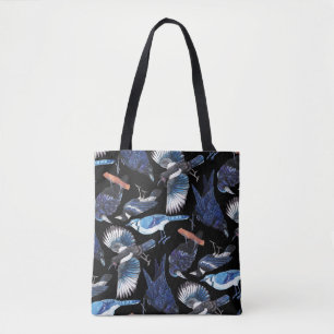 Crows and Corvids Black Tote Bag