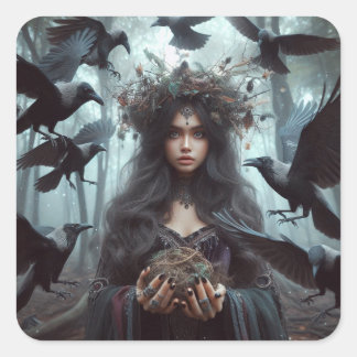 Crows And The Ritual Square Sticker