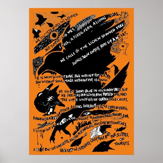 Crows at Lochranza poster (orange) (Front)