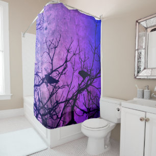 Crows Attempted Murder-Pink Skies Shower Curtain