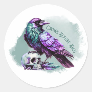 Crows Before Bros Classic Round Sticker