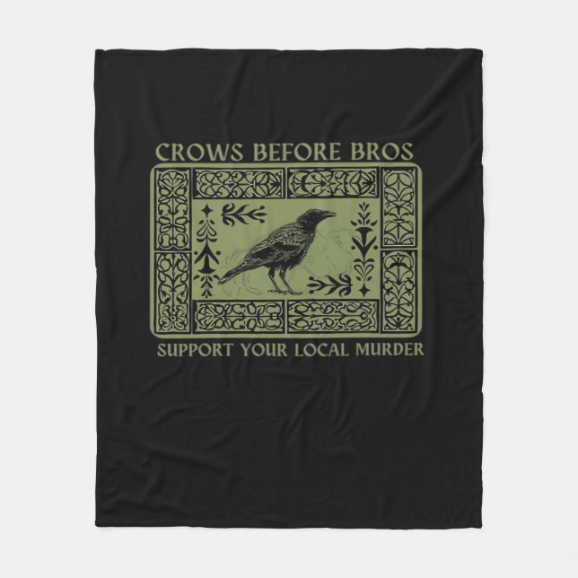 Crows Before Bros - Whimsigoth Fantasy Illustratio Fleece Blanket (Front)