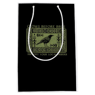 Crows Before Bros - Whimsigoth Fantasy Illustratio Medium Gift Bag