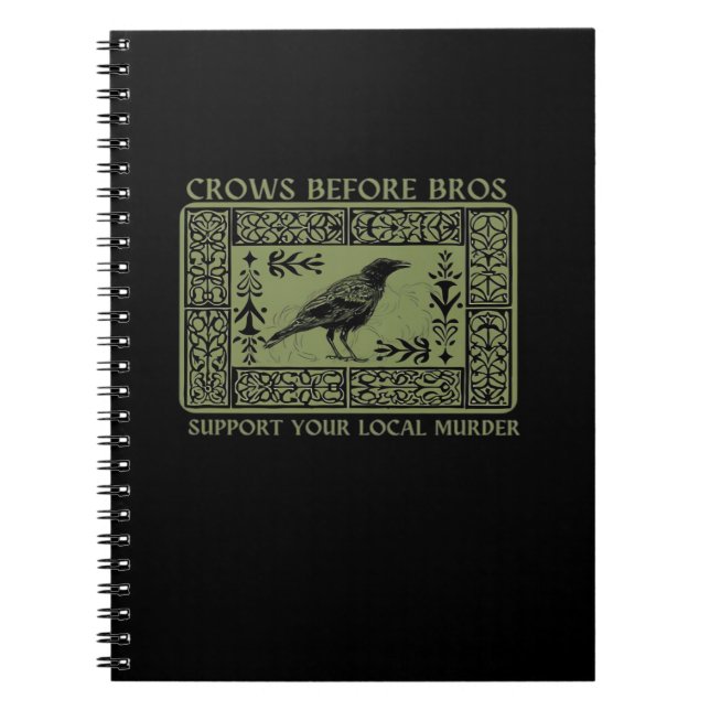 Crows Before Bros - Whimsigoth Fantasy Illustratio Notebook (Front)