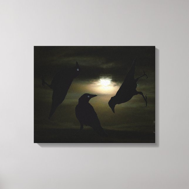"Crows by Moonlight" by DJONeill Canvas Print (Front)