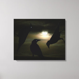 "Crows by Moonlight" by DJONeill Canvas Print
