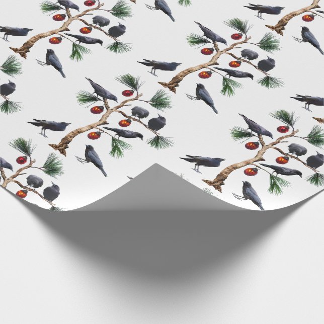 Crows Christmas Wrapping Paper (Corner)
