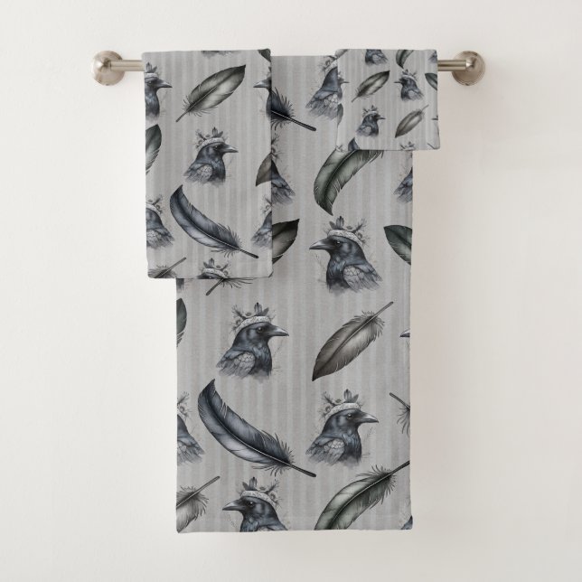Crows Crows Raben Federn towel (Insitu)