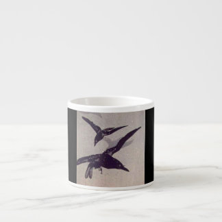 Crows Flying in Snow Espresso Cup