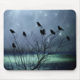 Crows In A Celestial Dreamland Mouse Mat