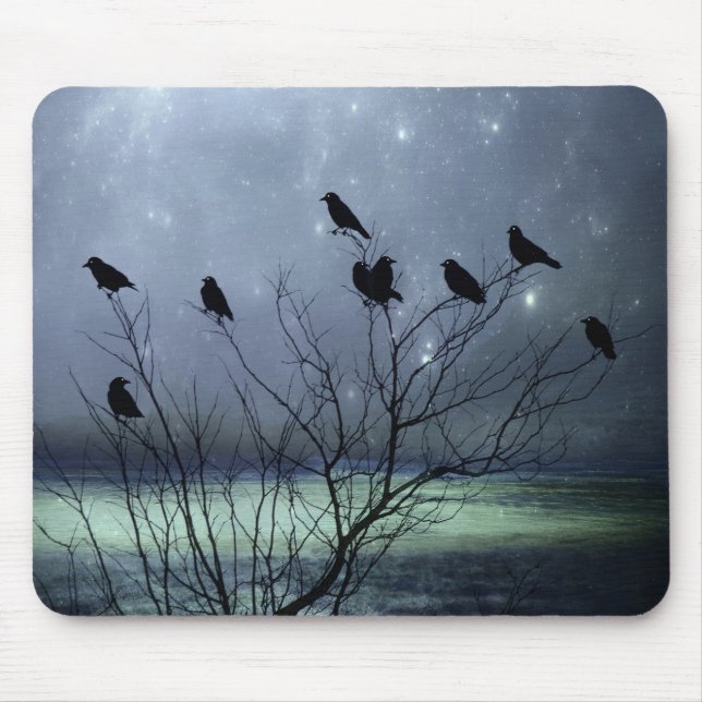 Crows In A Celestial Dreamland Mouse Mat (Front)