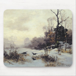 Crows in a Winter Landscape, 1907 Mouse Mat