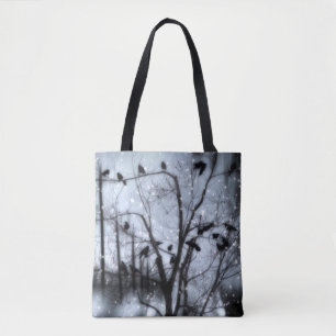 Crows IN Snowfall Tote Bag