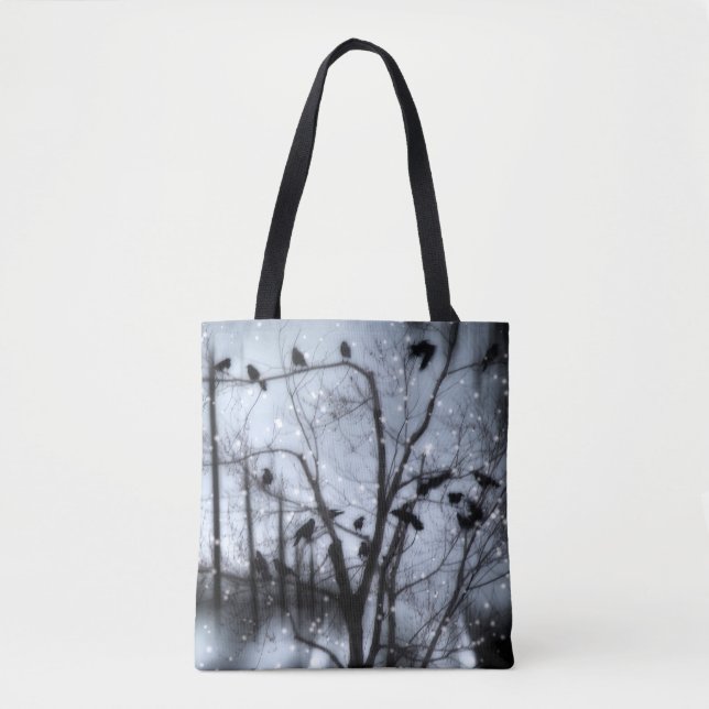 Crows IN Snowfall Tote Bag (Front)