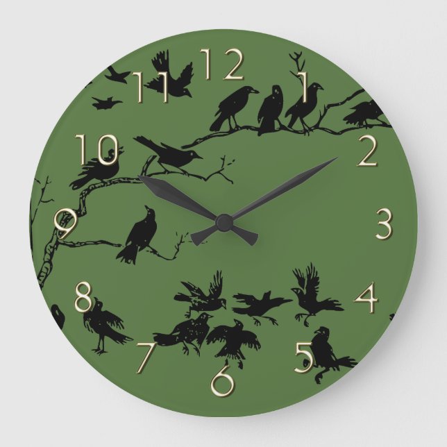 Crows Large Clock (Front)