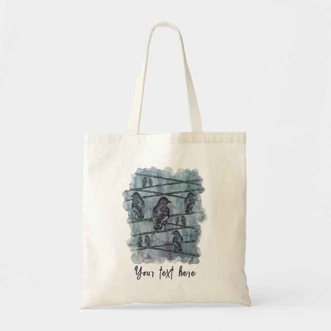 Crows Raben Vogel Crows on Aste Tote Bag (Front)