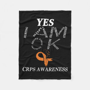 Crps Awareness Chronic Pain Orange Ribbon Rsd Crps Fleece Blanket