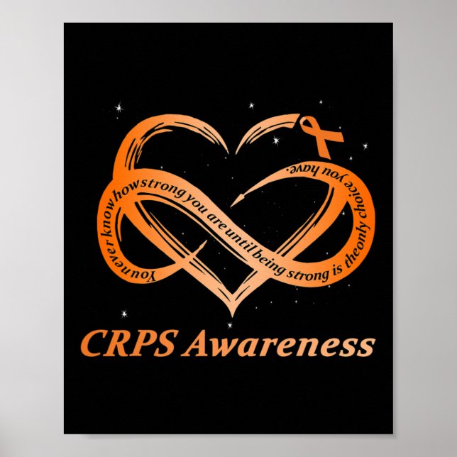 CRPS Awareness Chronic Pain Orange Ribbon RSD CRPS Poster (Front)