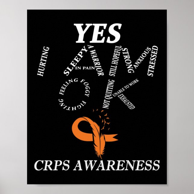 Crps Awareness Chronic Pain Orange Ribbon Rsd Crps Poster (Front)