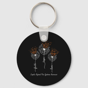 CRPS Awareness  Faith Hope Love Dandelion  Key Ring