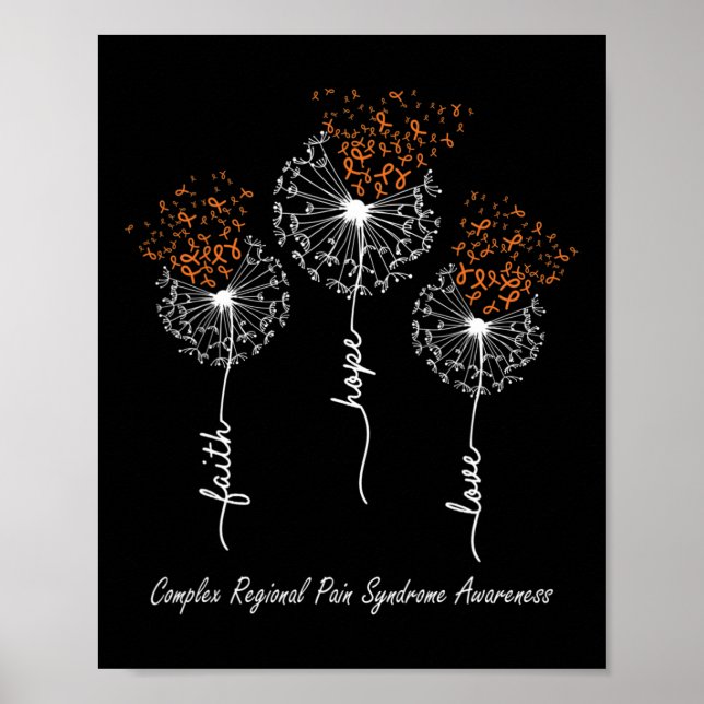 CRPS Awareness  Faith Hope Love Dandelion  Poster (Front)