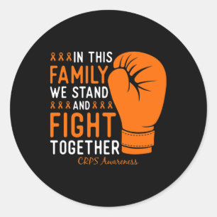 Crps Awareness Family Fight Support Boxing Glove Classic Round Sticker