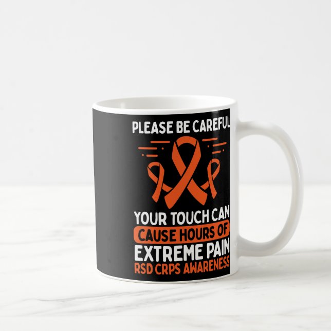 Crps Awareness Fighter Disease Rsd Warrior Orange  Coffee Mug (Right)