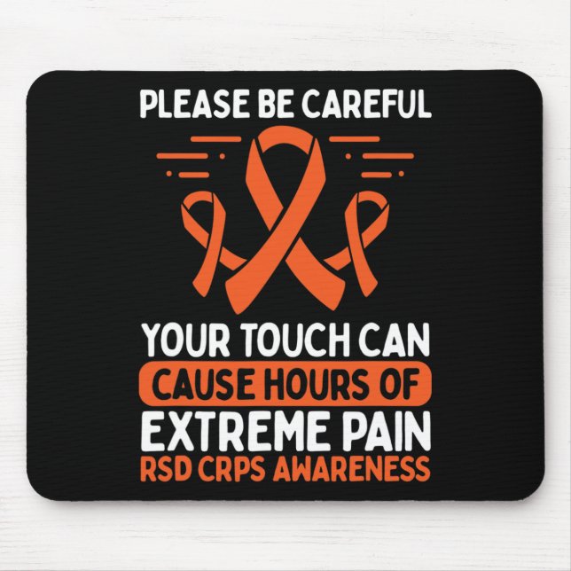 Crps Awareness Fighter Disease Rsd Warrior Orange  Mouse Mat (Front)
