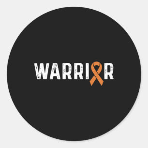 Crps Awareness Orange Ribbon Warrior Classic Round Sticker