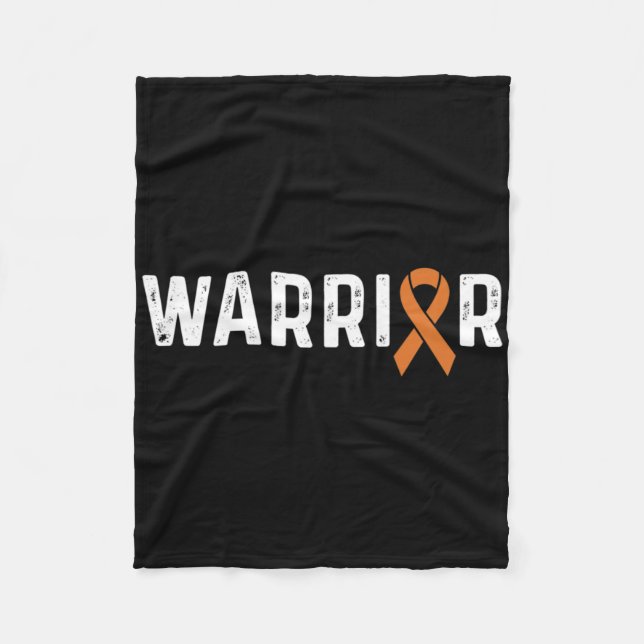 Crps Awareness Orange Ribbon Warrior  Fleece Blanket (Front)