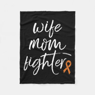 Crps Awareness Orange Ribbon Wife Mum Fighter Fleece Blanket