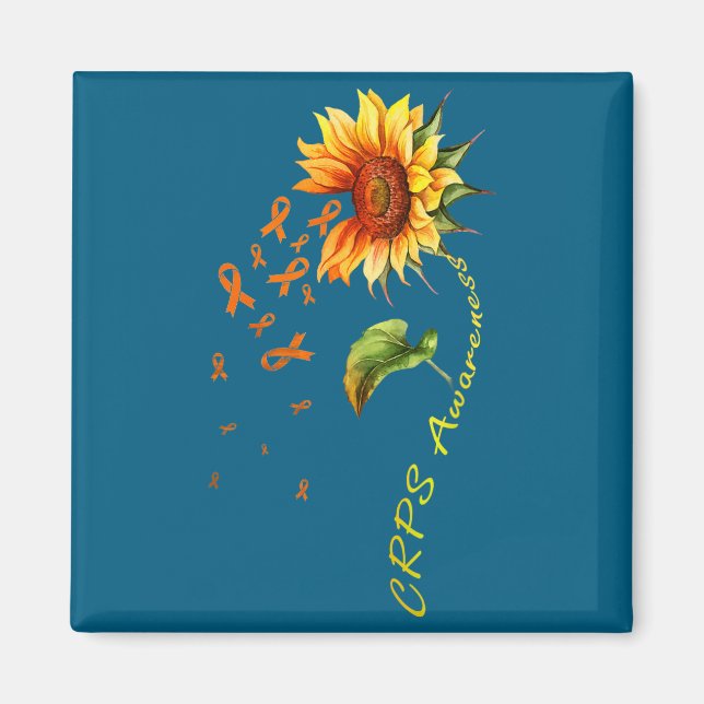 Crps Awareness Sunflower Artwork Magnet (Front)