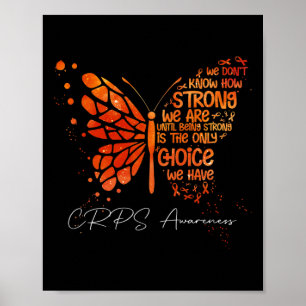 Crps Butterfly Orange Ribbon Crps Awareness Poster
