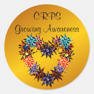 CRPS Growing Awareness Lava Blooms Heart Sticker