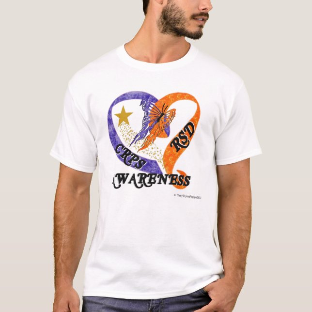 CRPS/RSD Butterfly Ribbon Heart Shirt (Front)